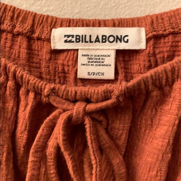 Billabong Off The Shoulder Crop Top, Burnt Orange - Picture 2 of 5